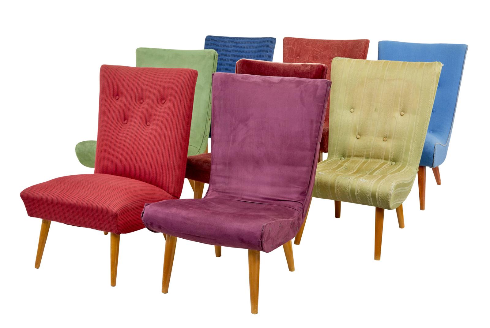 Harlequin Set of 8 Scandinavian Modern Lounge Chairs (1 of 16)