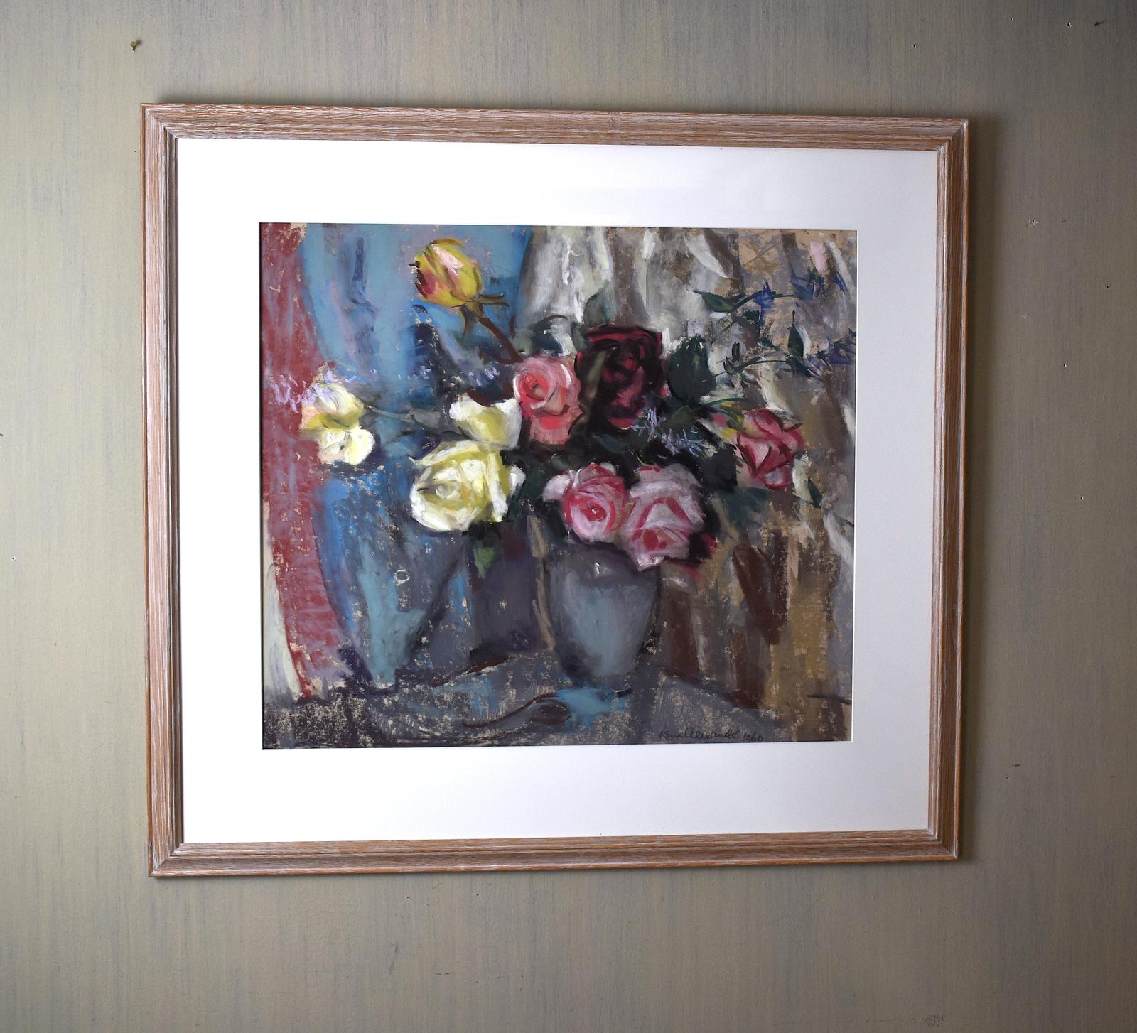 Still Life Pastel of Roses by Lena M Alexander 1899-1983 (1 of 5)