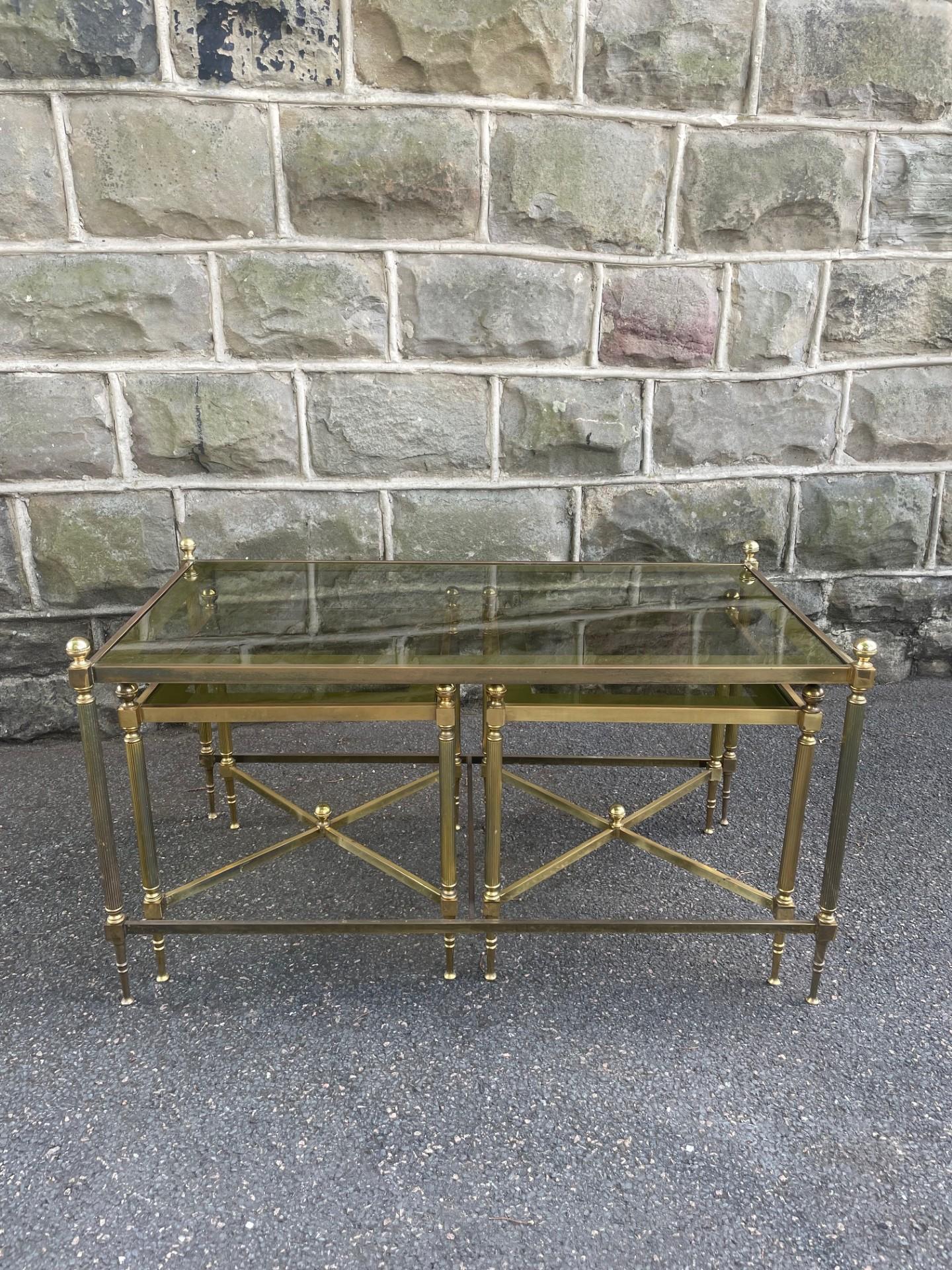 Quality Brass Nest of 3 Tables (1 of 12)