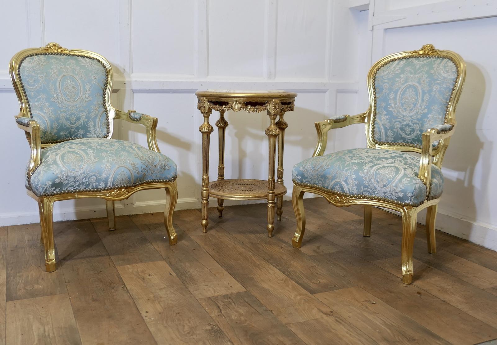 Superb Pair of French 19th Century Gilt Salon Chairs (1 of 4)