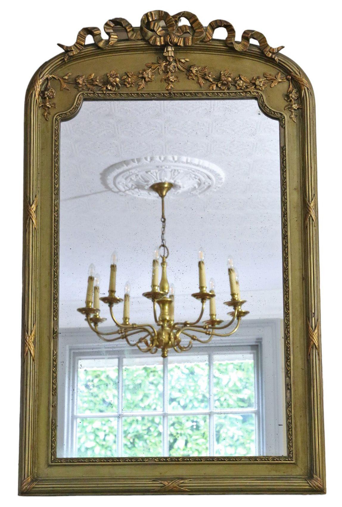 Antique Large Gilt Overmantle Wall Mirror - Fine Quality c.1900 (1 of 6)