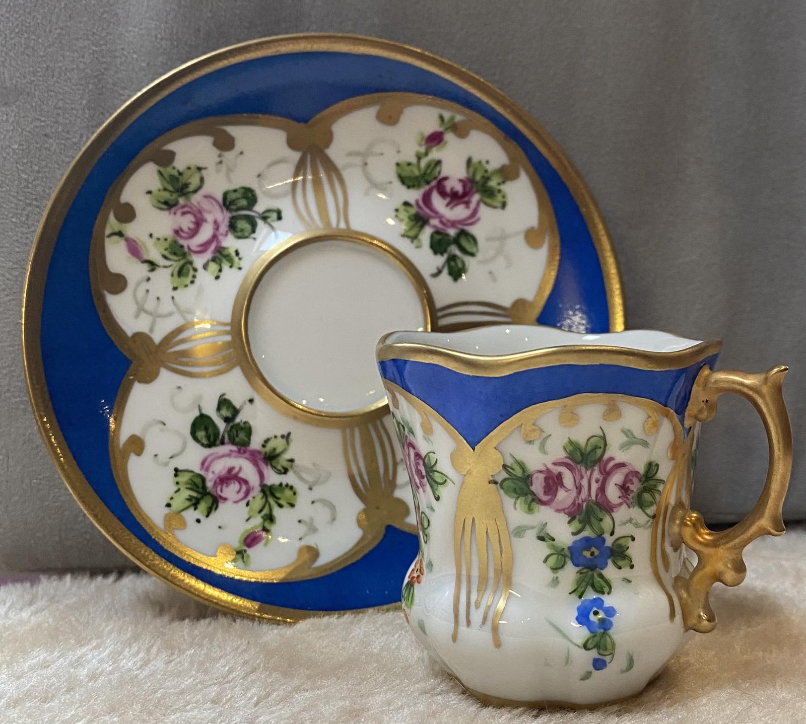 Limoges Hand Painted Cup & Saucer (1 of 4)