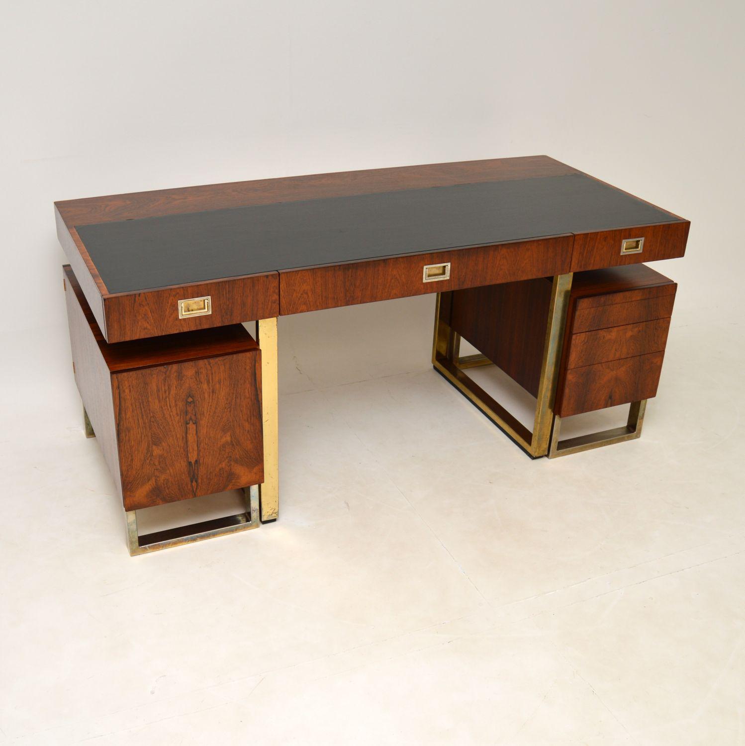 Rosewood & Brass Vintage Partners Desk (1 of 16) Rosewood & Brass Vintage Partners Desk (1 of 16)