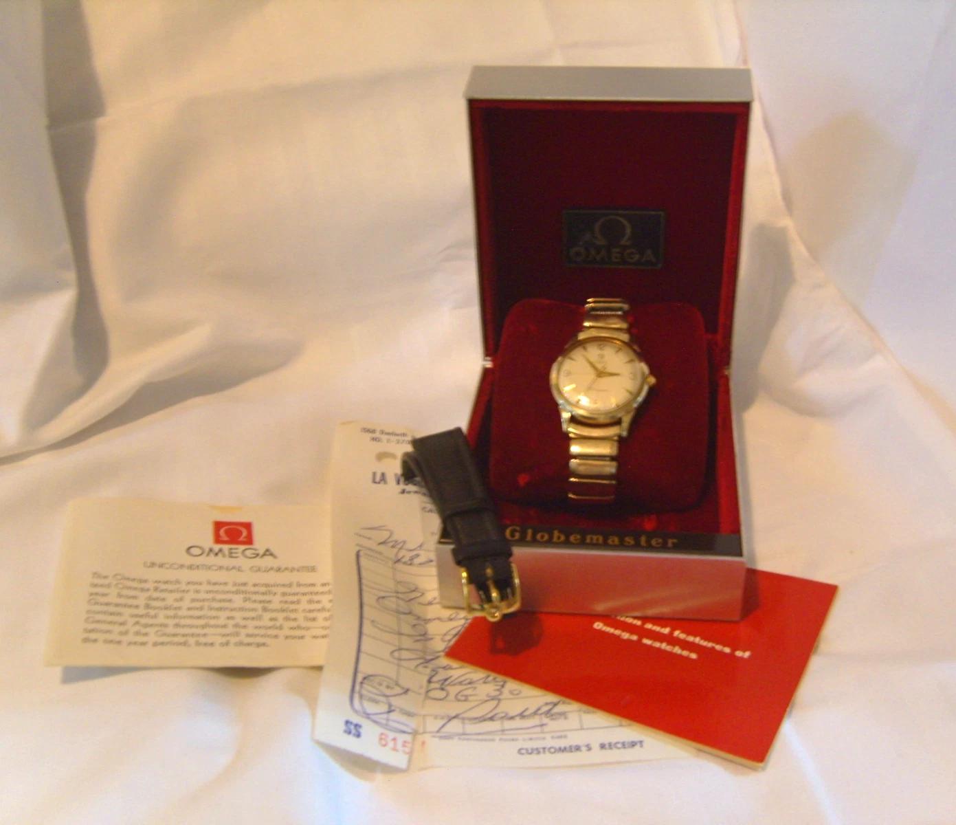 Omega Globemaster1958 Vintage 10ct Gold Filled Original Boxes Receipts & Strap (1 of 24) Omega Globemaster1958 Vintage 10ct Gold Filled Original Boxes Receipts & Strap (1 of 24)