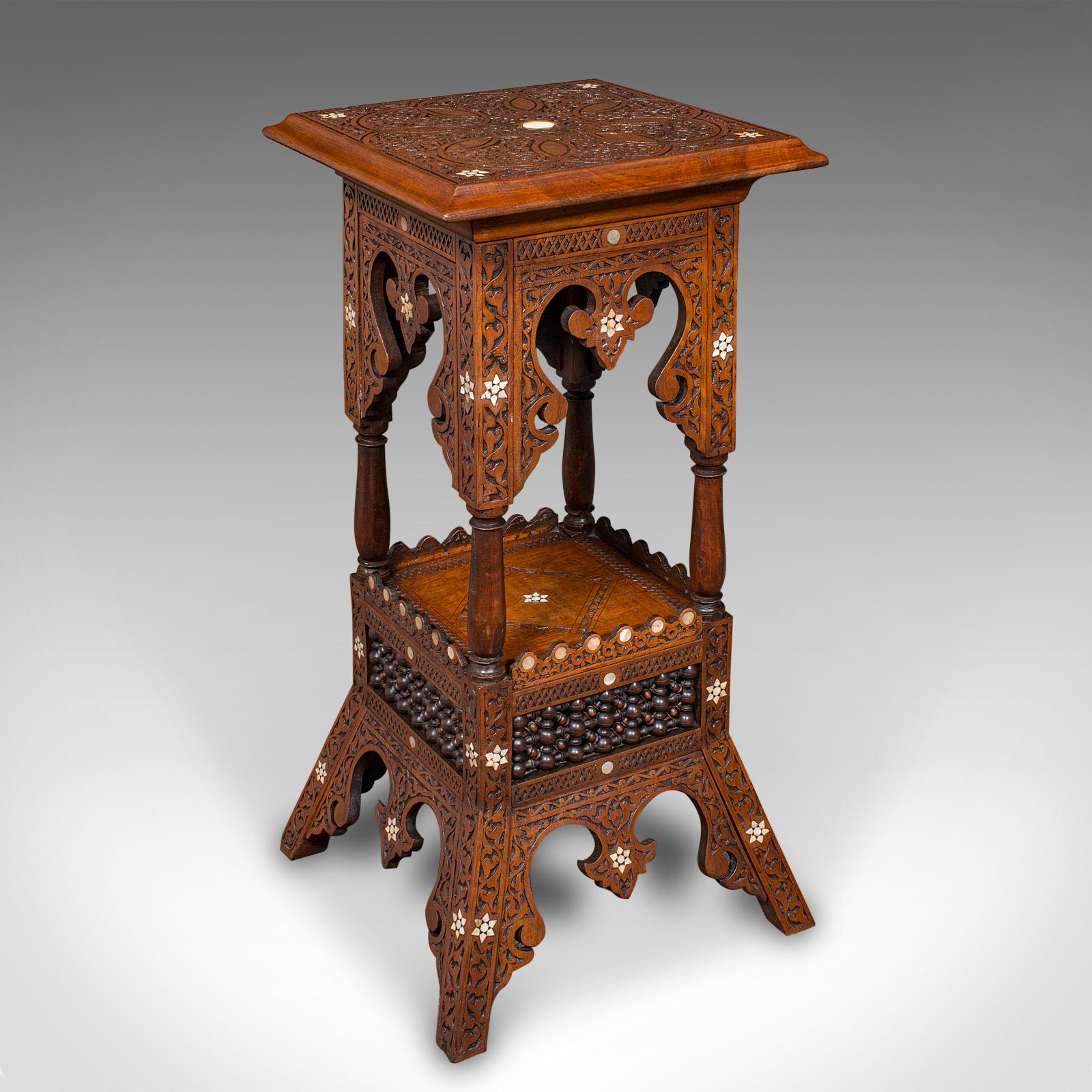 Antique Moorish Jardinière Stand, Middle Eastern Teak, Planter Podium c.1880 (1 of 10)