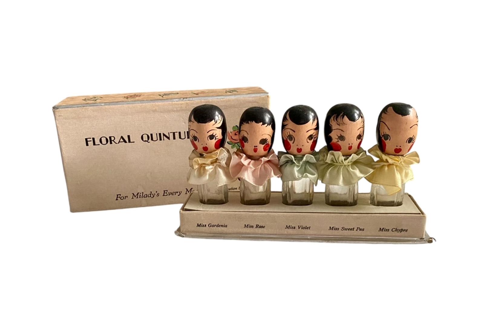 Vintage 1936 Karoff Boxed Set Dionne Quintuplets Complete Perfume Scent Bottles (1 of 10) Vintage 1936 Karoff Boxed Set Dionne Quintuplets Complete Perfume Scent Bottles (1 of 10)