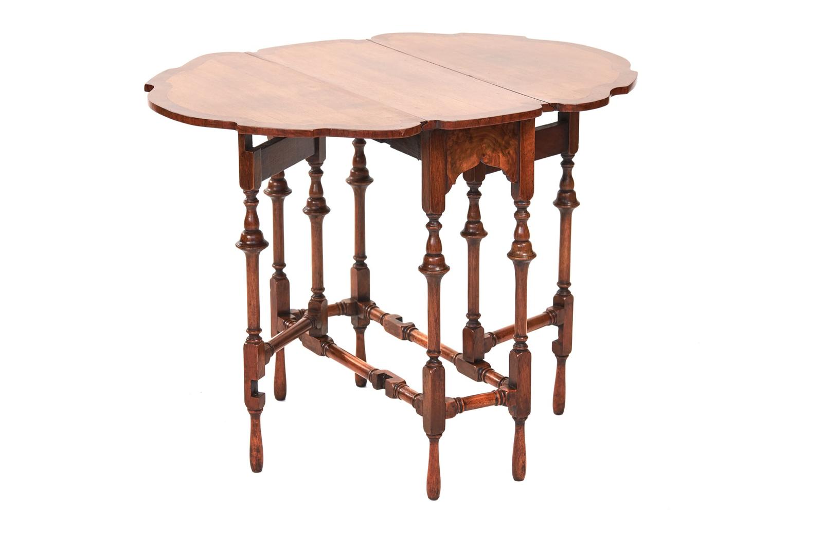 Small William & Mary Revival Walnut Drop Leaf Table (1 of 6) Small William & Mary Revival Walnut Drop Leaf Table (1 of 6)