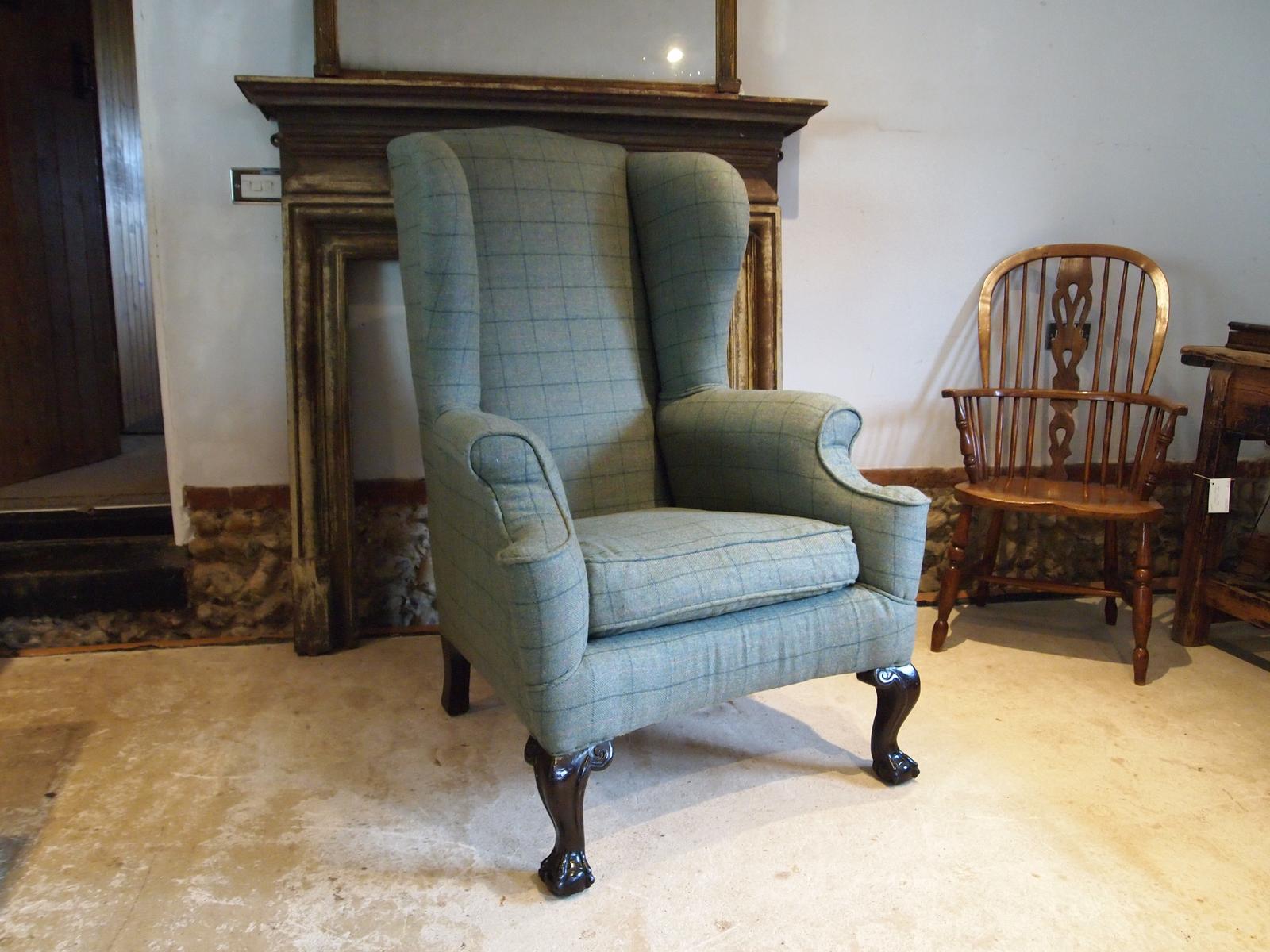 Chair Huge Victorian Wingback New Upholstery Abbotsford Hebden c.1880 (1 of 9)