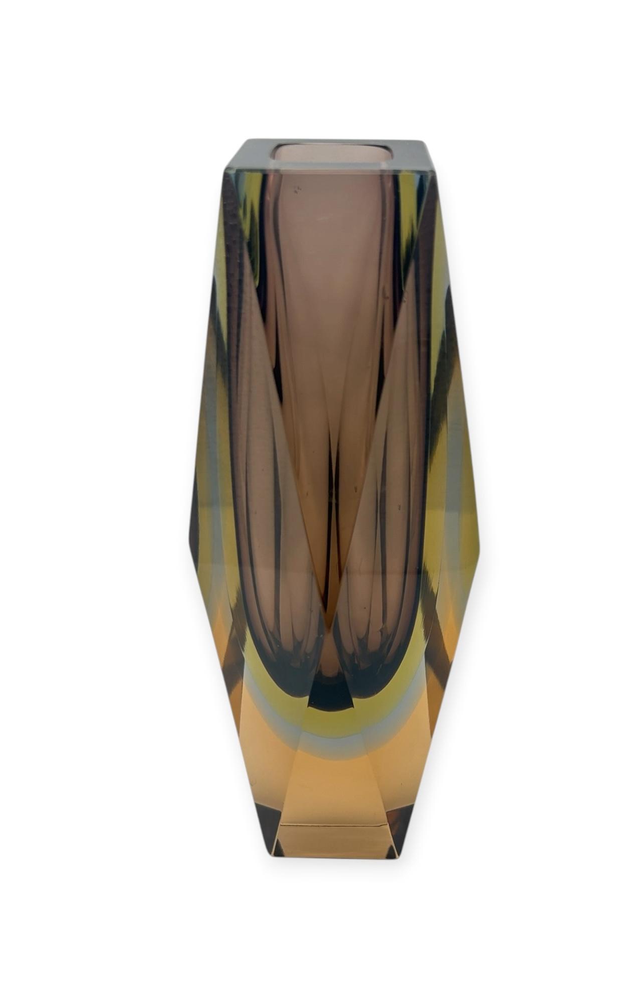 Murano Faceted Sommerso Glass Vase Attributed to Flavio Poli (1 of 6) Murano Faceted Sommerso Glass Vase Attributed to Flavio Poli (1 of 6)