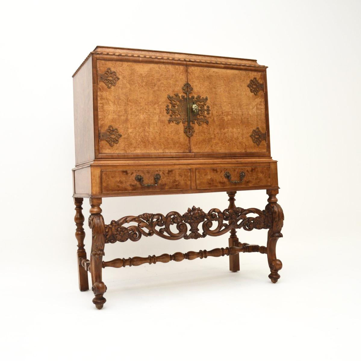 Antique Burr Walnut Cocktail Drinks Cabinet (1 of 10) Antique Burr Walnut Cocktail Drinks Cabinet (1 of 10)