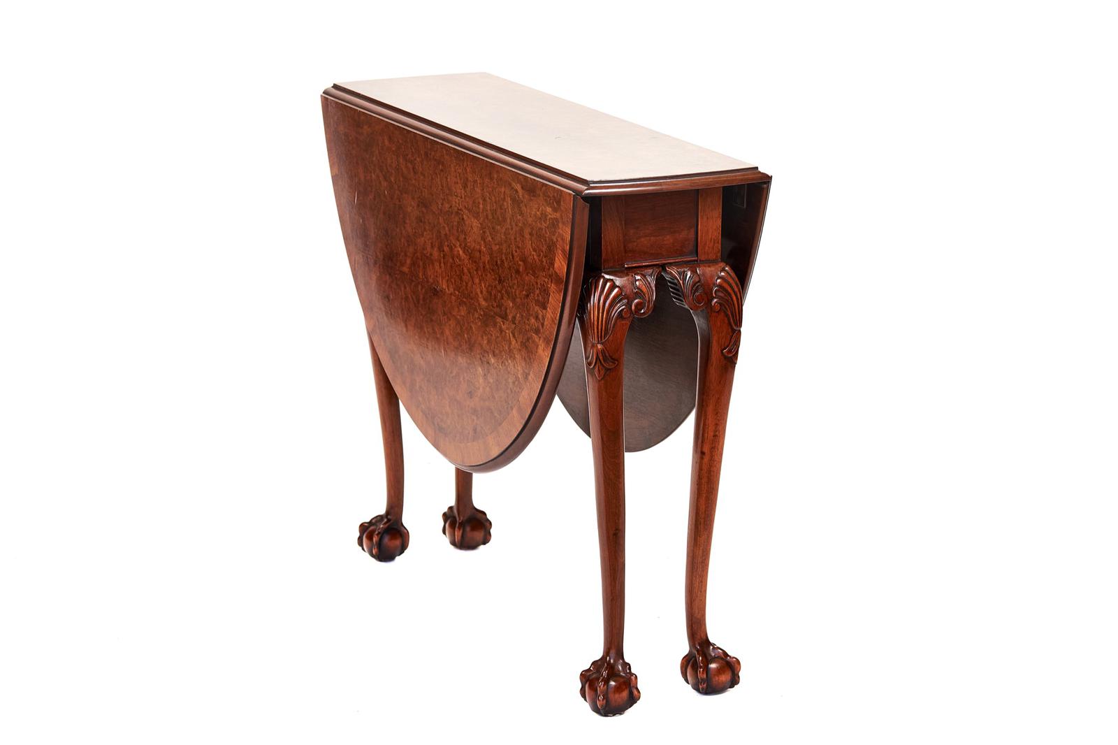 Burr Walnut Drop Leaf Gateleg Table c.1920 (1 of 6) Burr Walnut Drop Leaf Gateleg Table c.1920 (1 of 6)