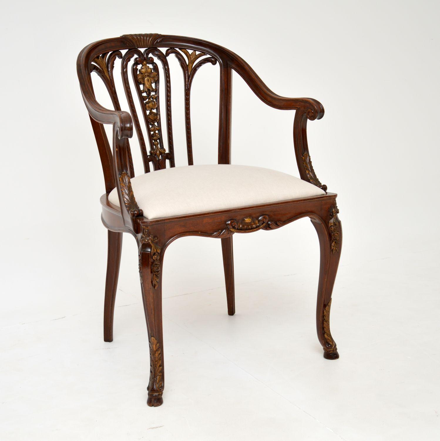 Antique Victorian Mahogany Parcel-Gilt Desk Chair (1 of 11) Antique Victorian Mahogany Parcel-Gilt Desk Chair (1 of 11)