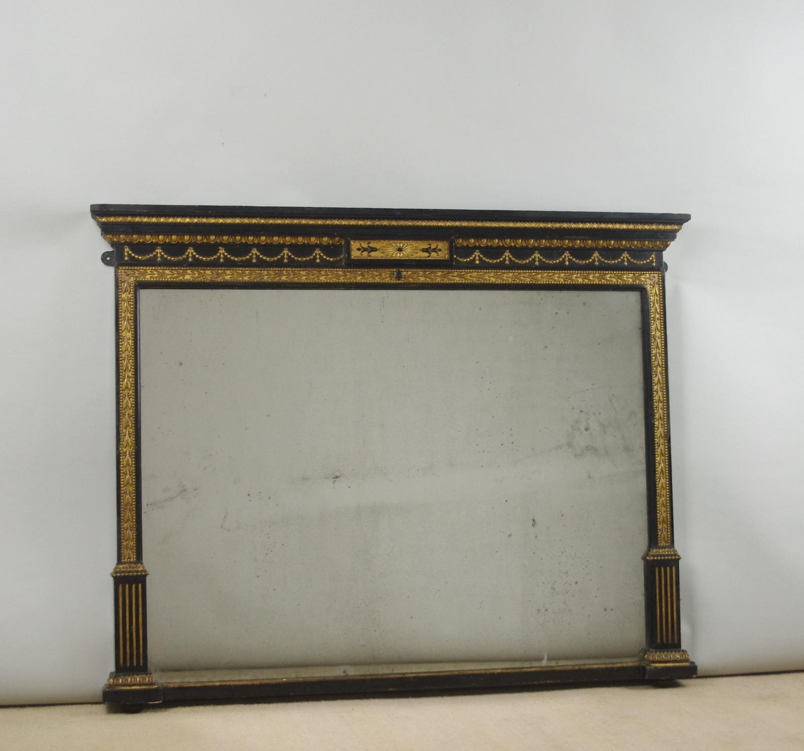 Victorian Ebonised & Parcel-Gilt Adam Style Overmantle Mirror (1 of 9) Victorian Ebonised & Parcel-Gilt Adam Style Overmantle Mirror (1 of 9)