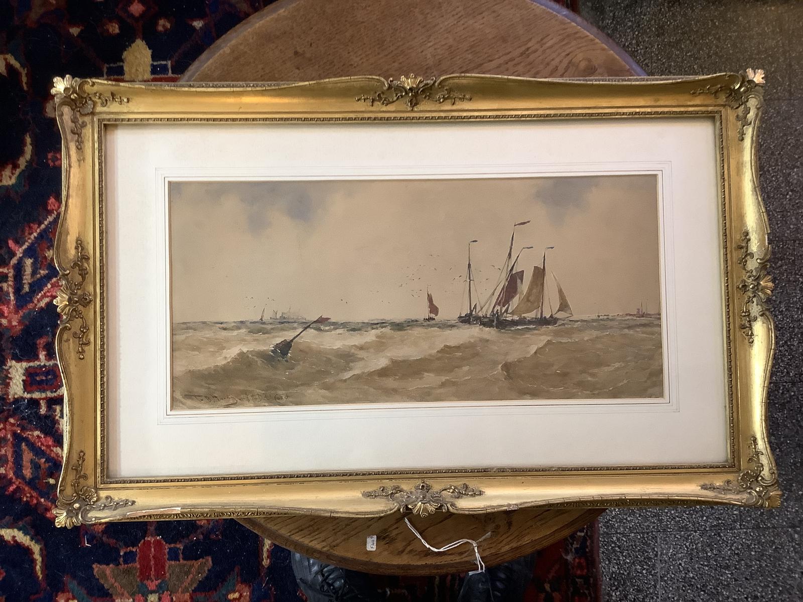 Thomas Bush Hardy RBA :  Watercolour "Off the Dutch Coast" (1 of 3)