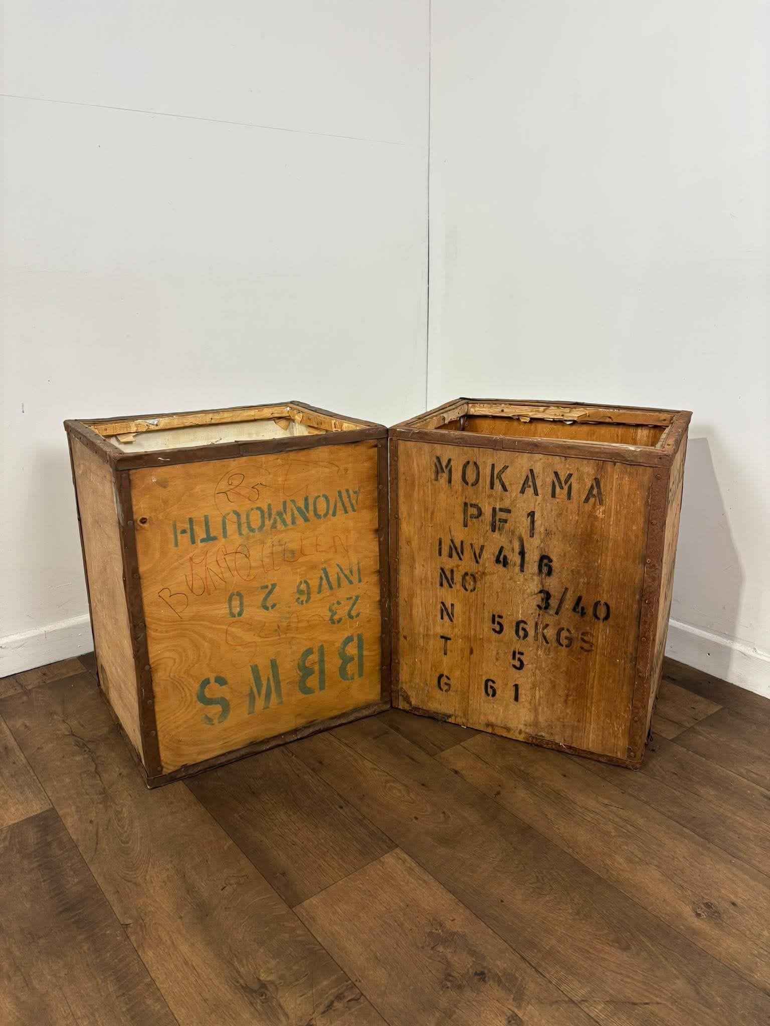 Pair of Vintage Kenyan Tea Shipping Chests / Boxes (1 of 11) Pair of Vintage Kenyan Tea Shipping Chests / Boxes (1 of 11)