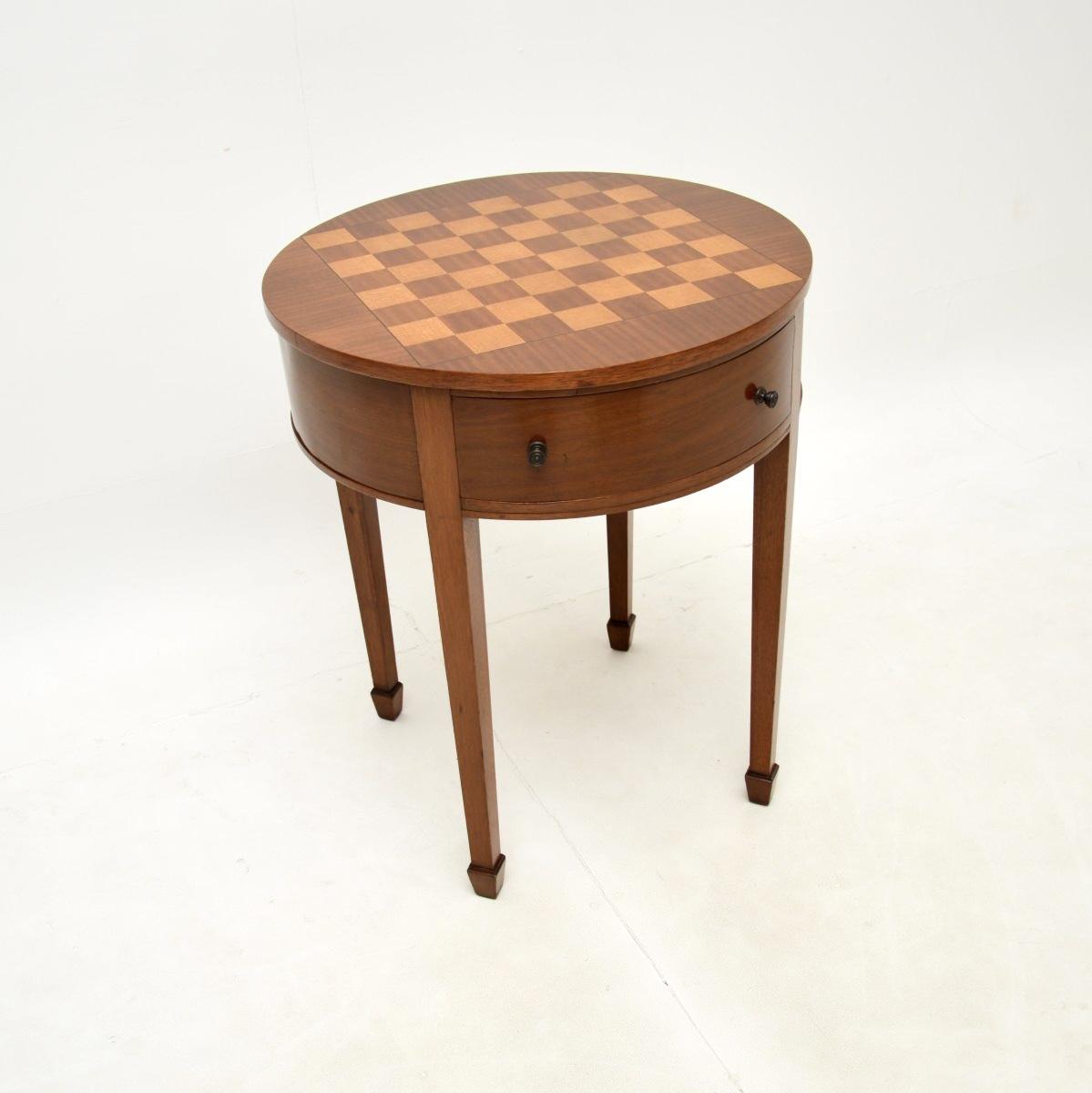 Inlaid Mahogany Chess Table (1 of 8)