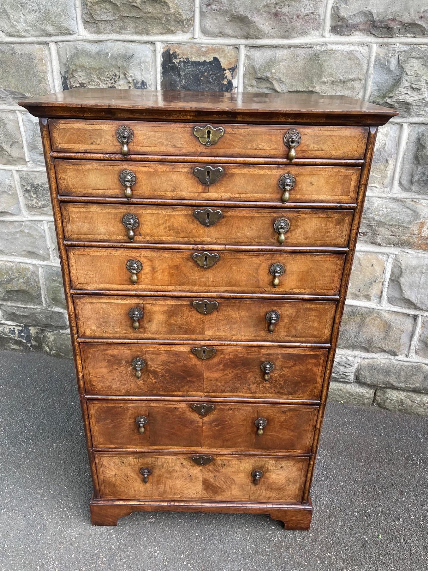 Antique Figured Walnut 8 Draw Chest (1 of 12) Antique Figured Walnut 8 Draw Chest (1 of 12)
