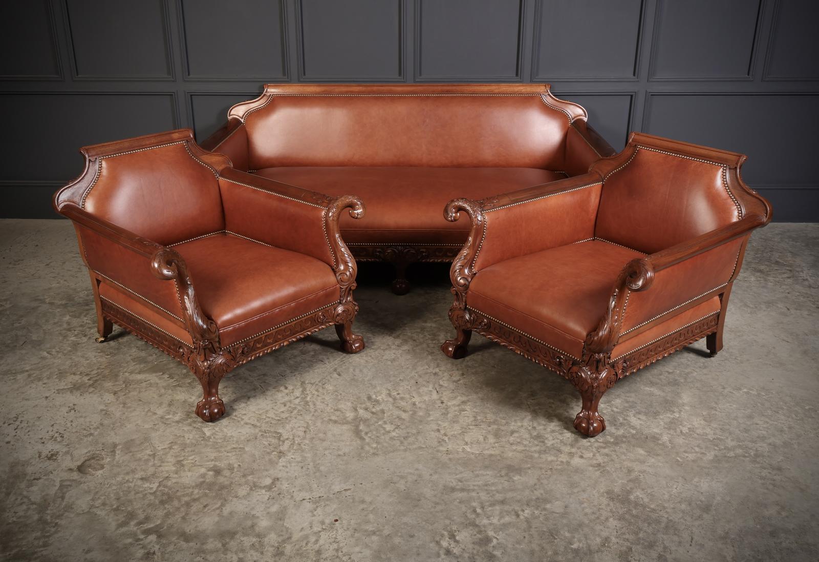 Magnificent Quality Mahogany & Leather Suite (1 of 18) Magnificent Quality Mahogany & Leather Suite (1 of 18)