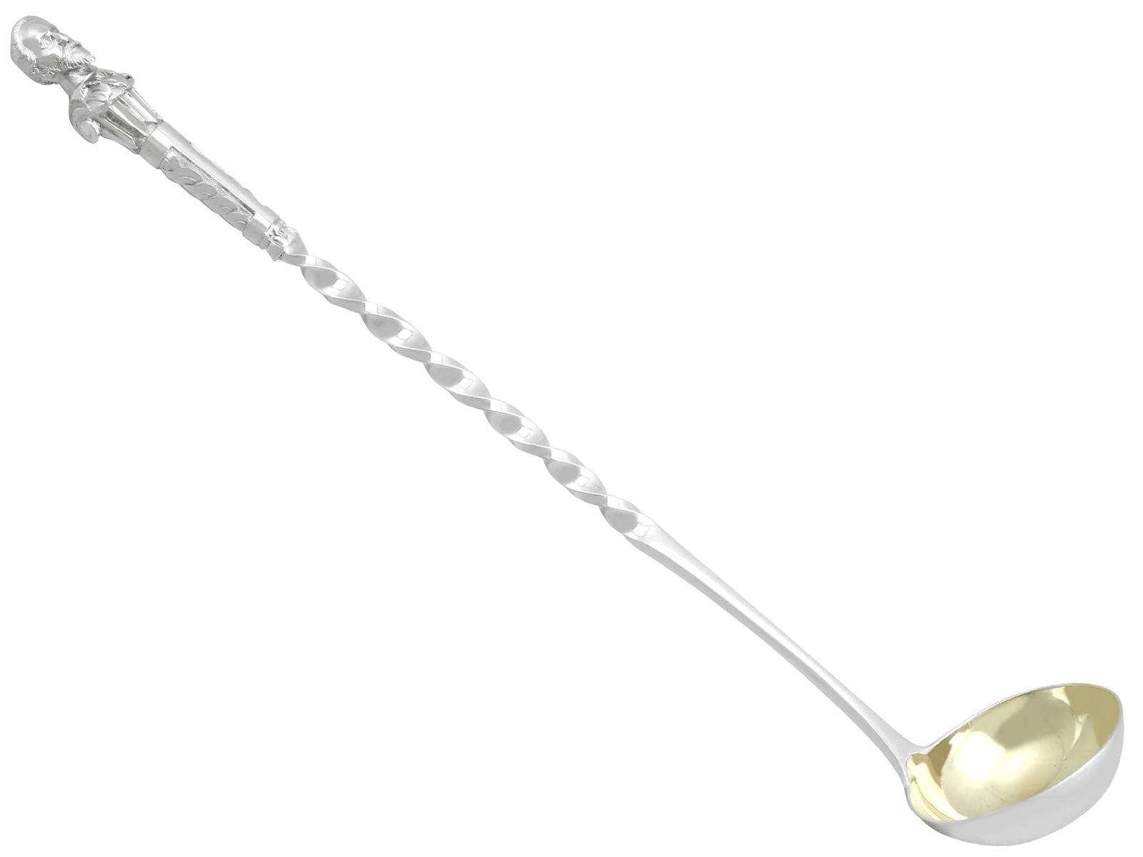 Antique Victorian Newcastle Sterling Silver Punch Ladle (1882) (1 of 7)