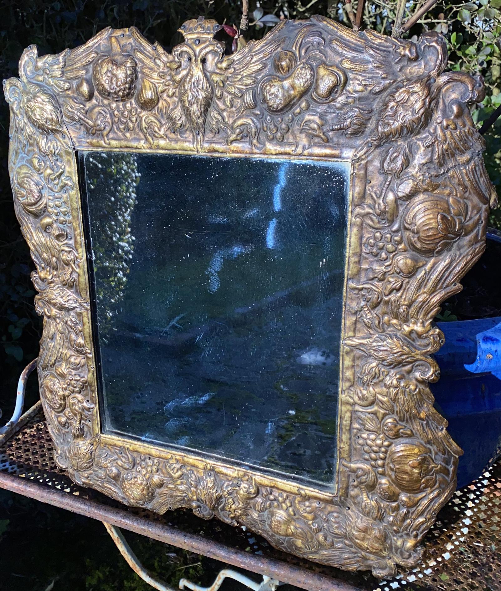 Unusual Repousse Mirror (1 of 5)