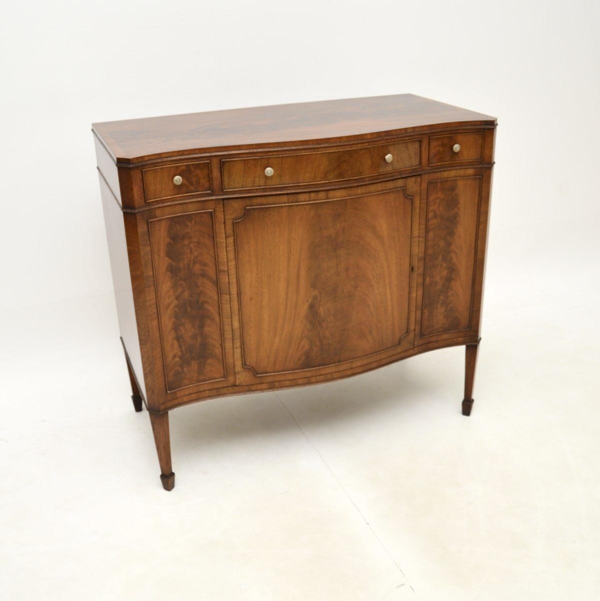 Antique Mahogany Serpentine Cabinet on Legs (1 of 10)