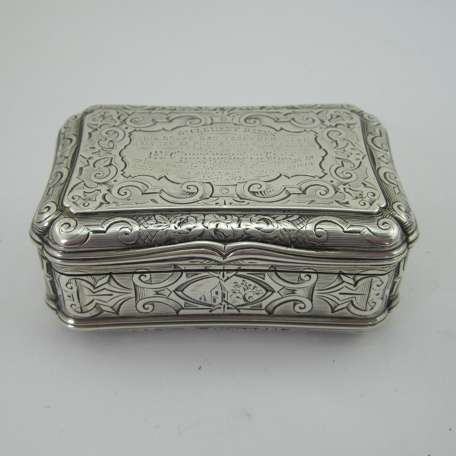 Victorian Sterling Silver Table Snuff Box (1 of 9)