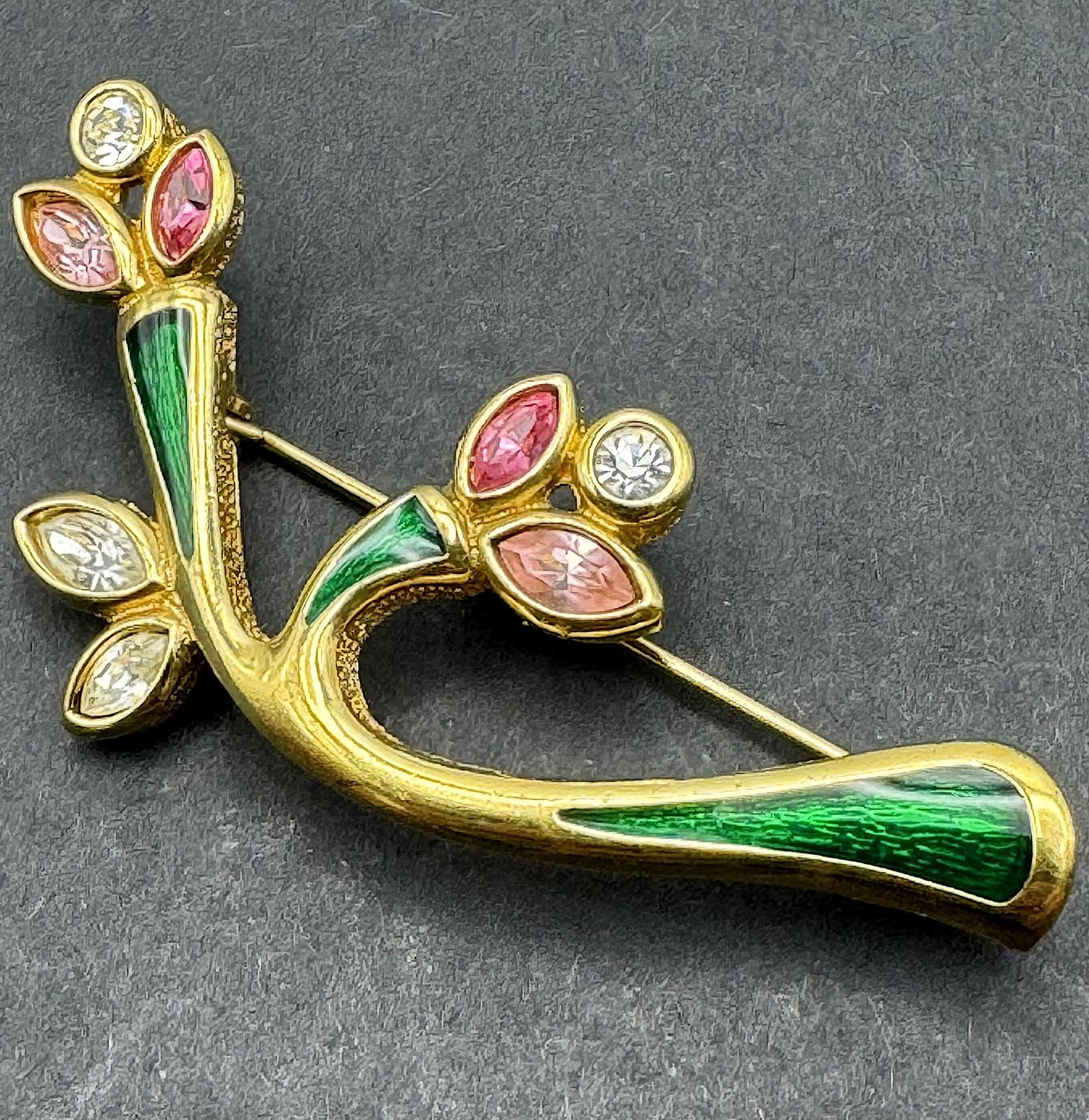 1980s Grossé Gold Plated Floral Gemstone Brooch (1 of 4)