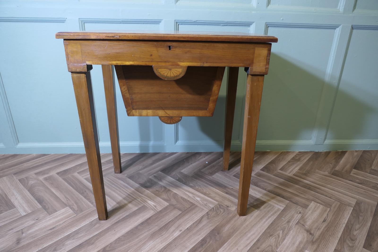 Edwardian Satin Walnut Sewing Work Table (1 of 8) Edwardian Satin Walnut Sewing Work Table (1 of 8)