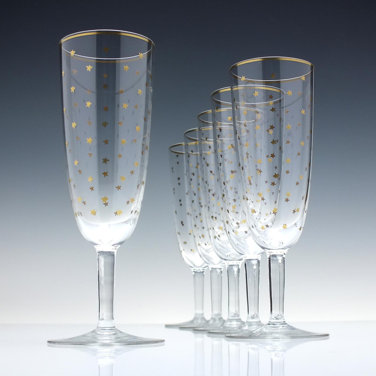 Six Antique Gilded Champagne Glasses c.1910 (1 of 5)