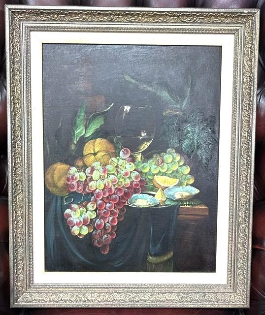 Giltwood Framed Oil on Canvas Still Life by Artist John Latham (1 of 3) Giltwood Framed Oil on Canvas Still Life by Artist John Latham (1 of 3)