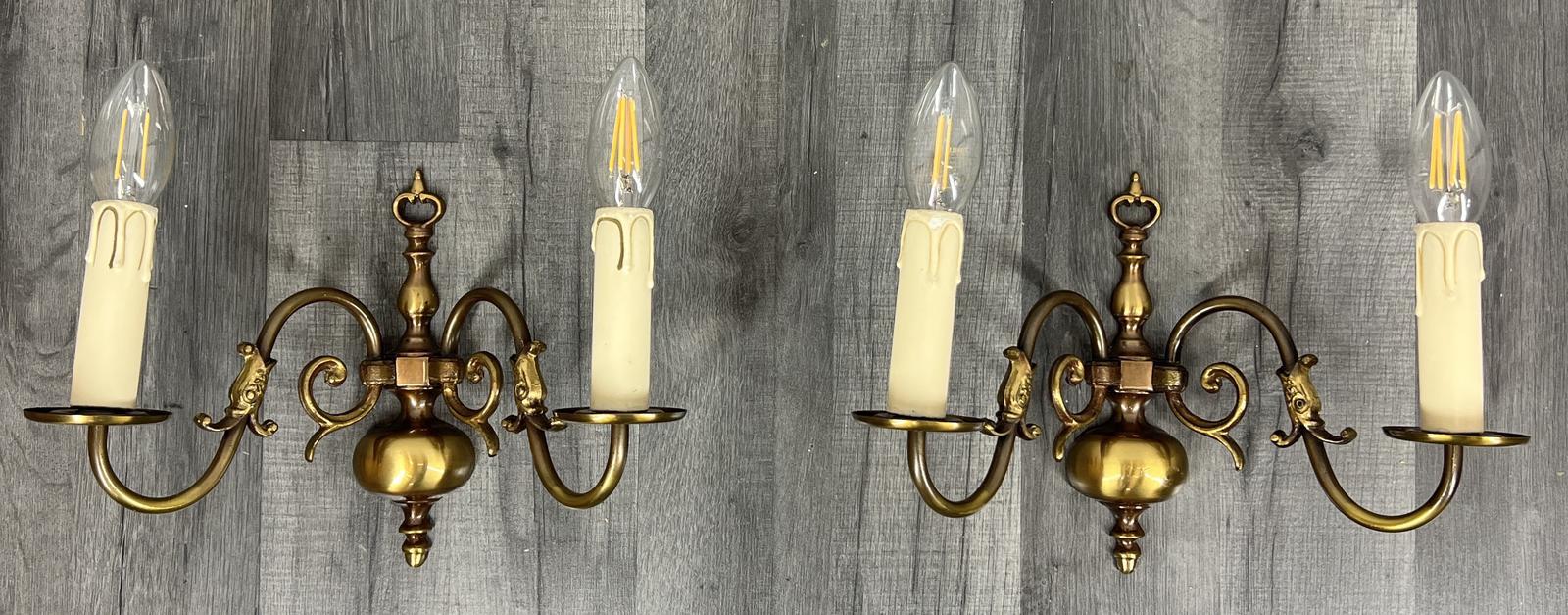 Wall Lights Vintage French Brass Ornate Candle Sconces (1 of 16)