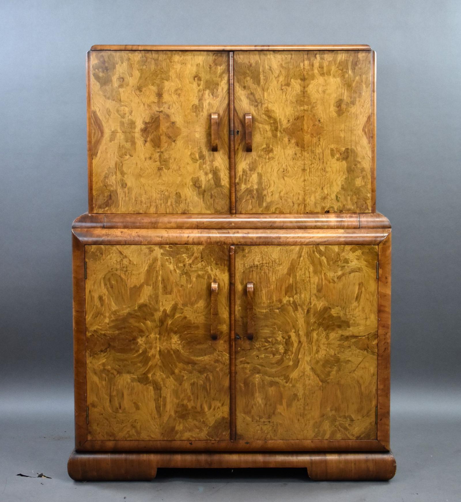 Art Deco Burr Walnut Cocktail Cabinet (1 of 9)