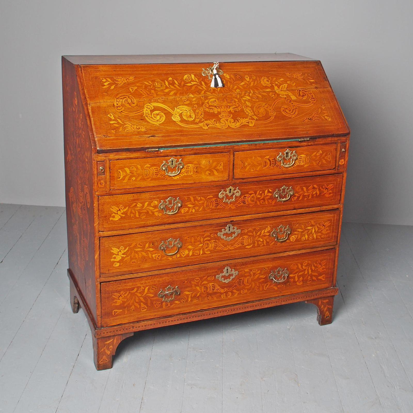 Early 19th Century Large Dutch Marquetry Bureau (1 of 20)