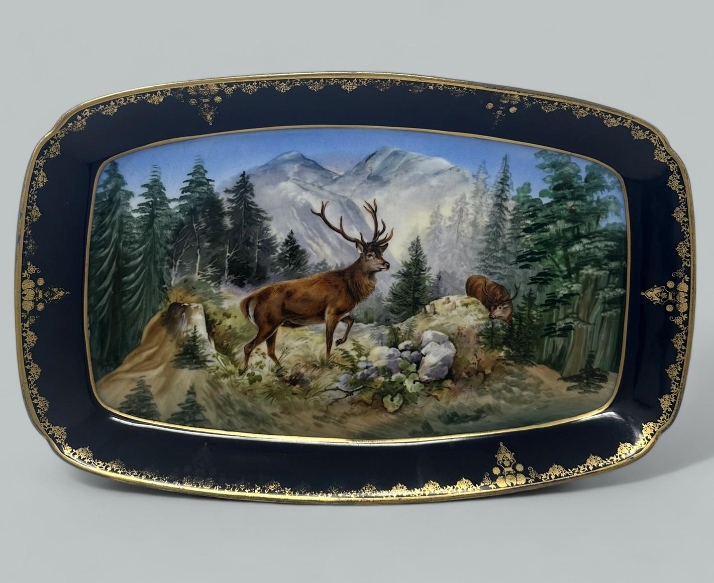 Antique Epiag Royal Czechoslovakian Porcelain Cabinet Plate Tray Highland Deer (1 of 8) Antique Epiag Royal Czechoslovakian Porcelain Cabinet Plate Tray Highland Deer (1 of 8)