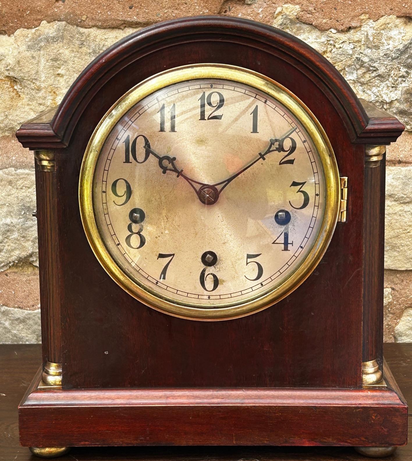Antique Westminster Chime Arched Top Bracket Clock by Lenzkirch (1 of 9)