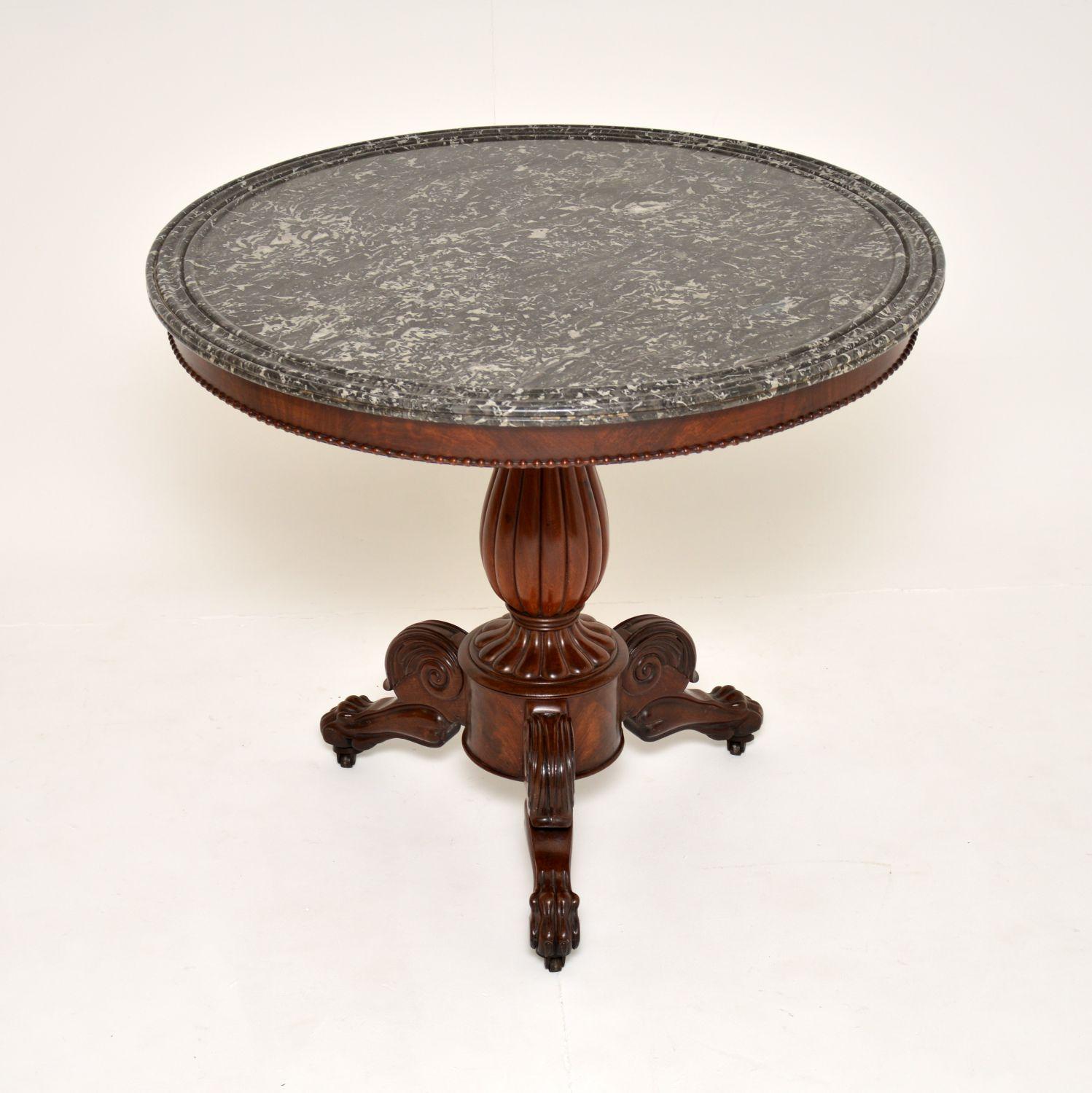 Antique French Mahogany Marble Top Gueridon Table (1 of 9) Antique French Mahogany Marble Top Gueridon Table (1 of 9)