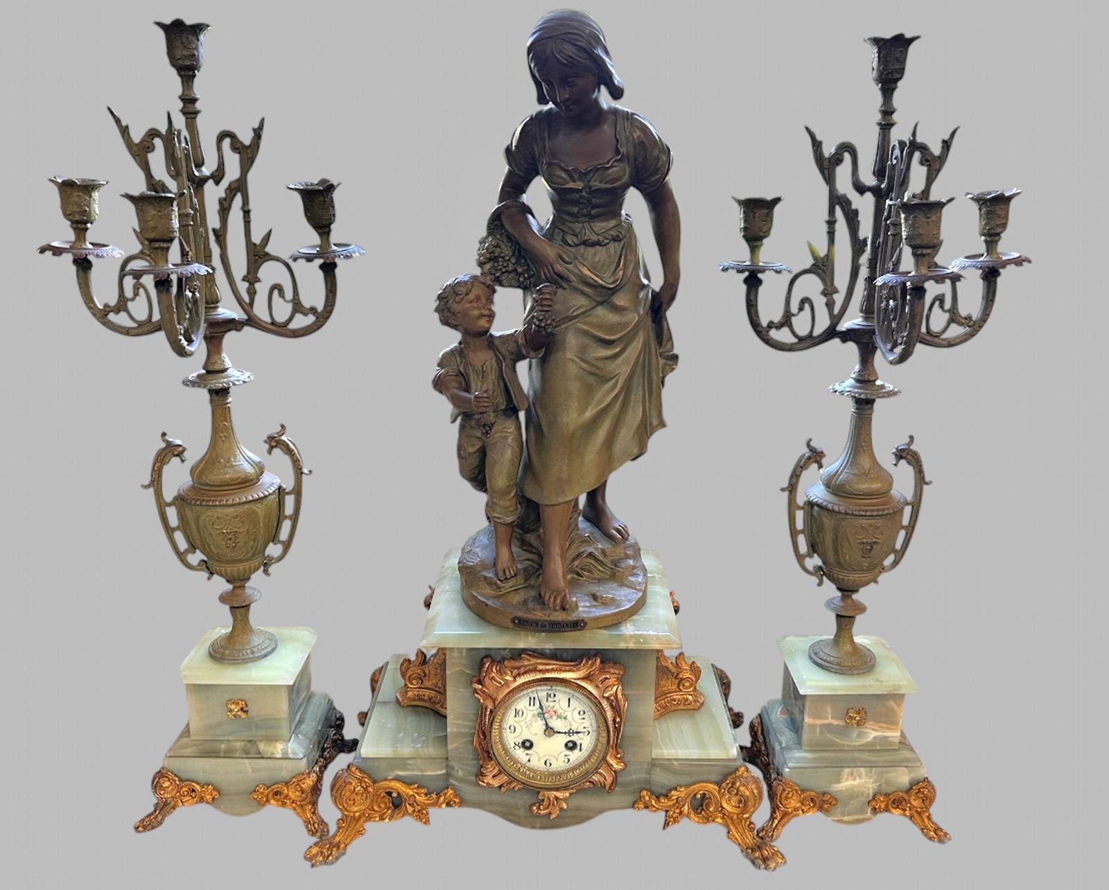 19th Century Large French Garniture Clock by S Kinsburger (1 of 11)