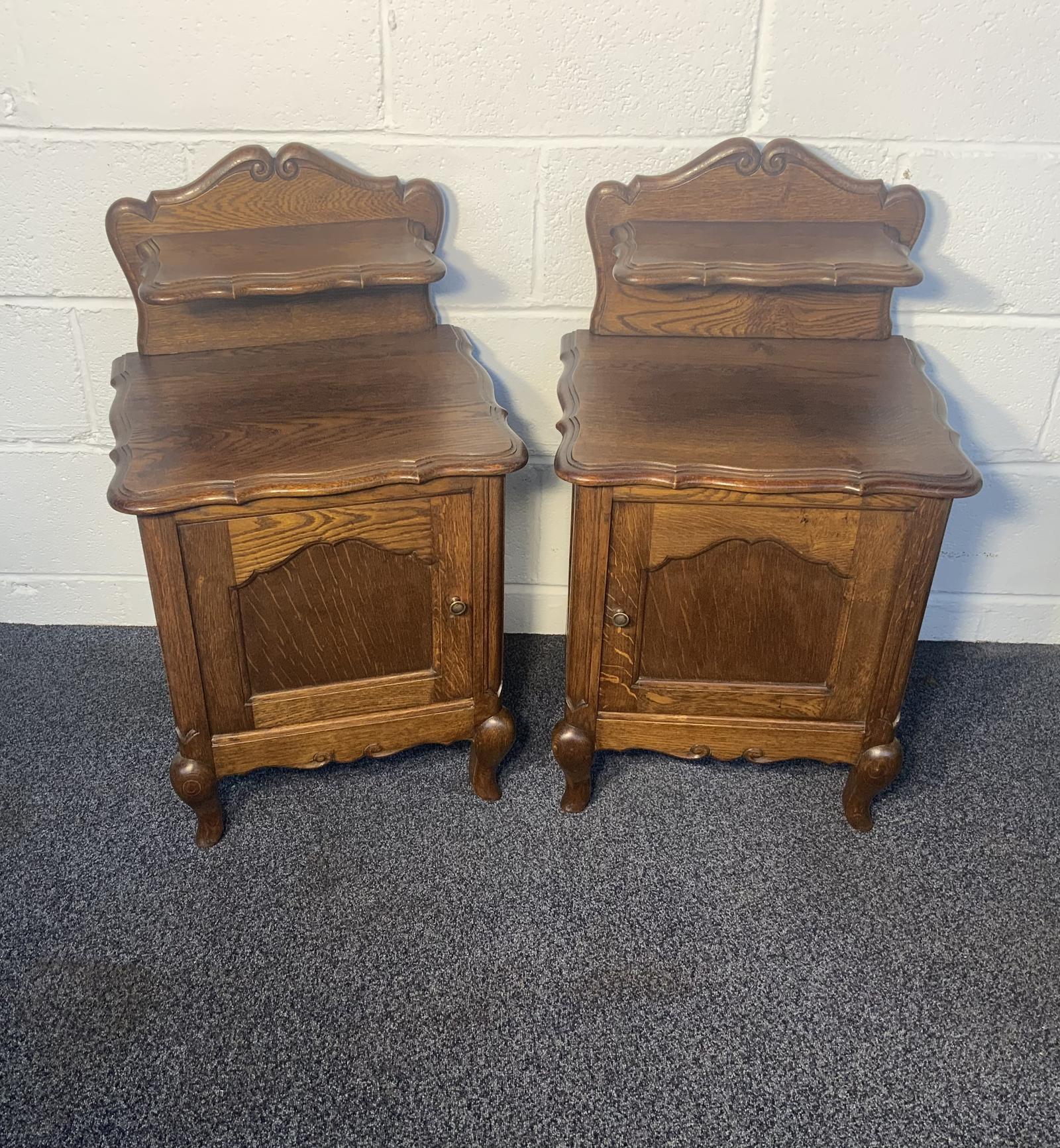 Pair of Oak French Bedside Cabinets (1 of 7)