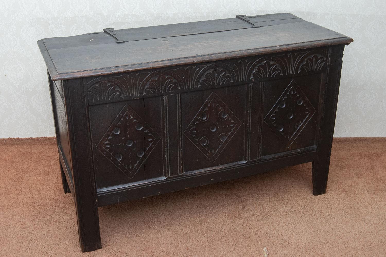 A Fine Example of a 17th Century Oak Coffer (1 of 11)