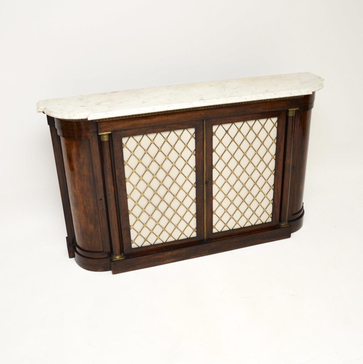 Antique Regency Period Marble Top Rosewood Sideboard (1 of 12)