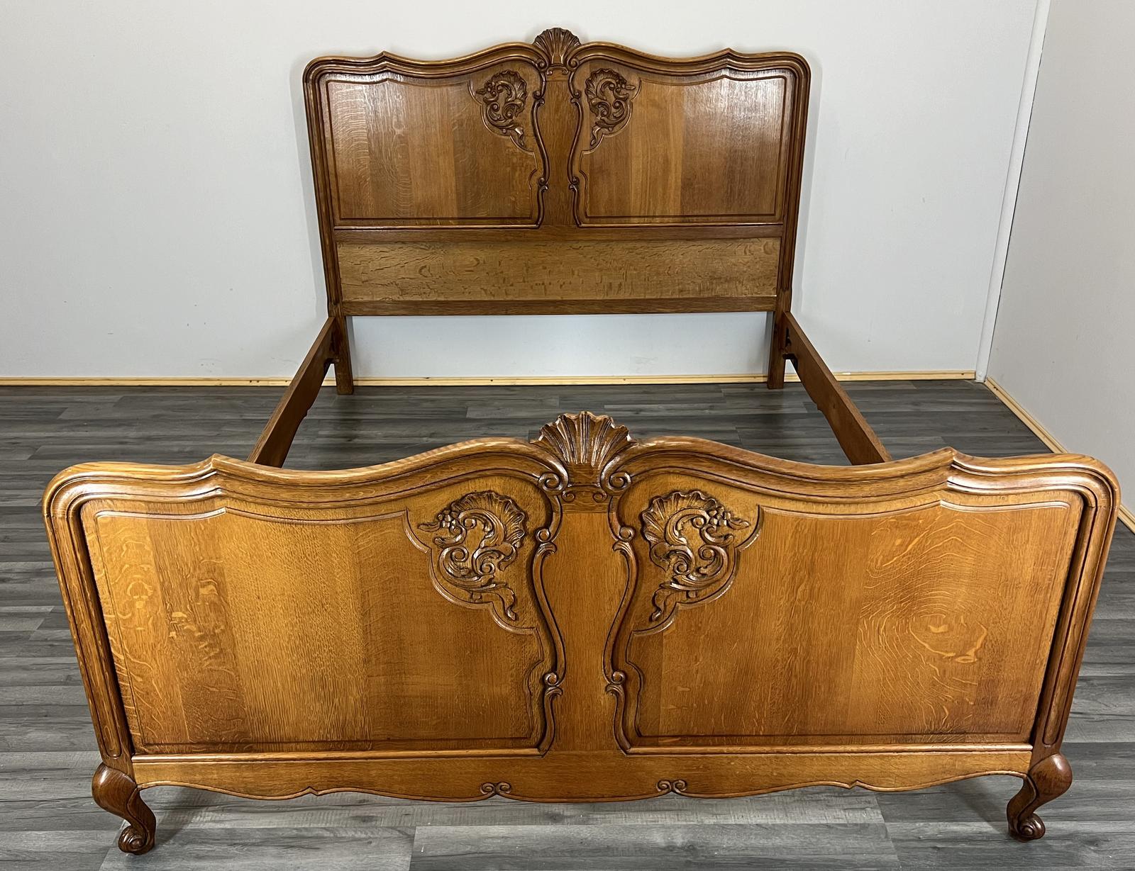 Vintage French Oak Double Bed (1 of 11) Vintage French Oak Double Bed (1 of 11)