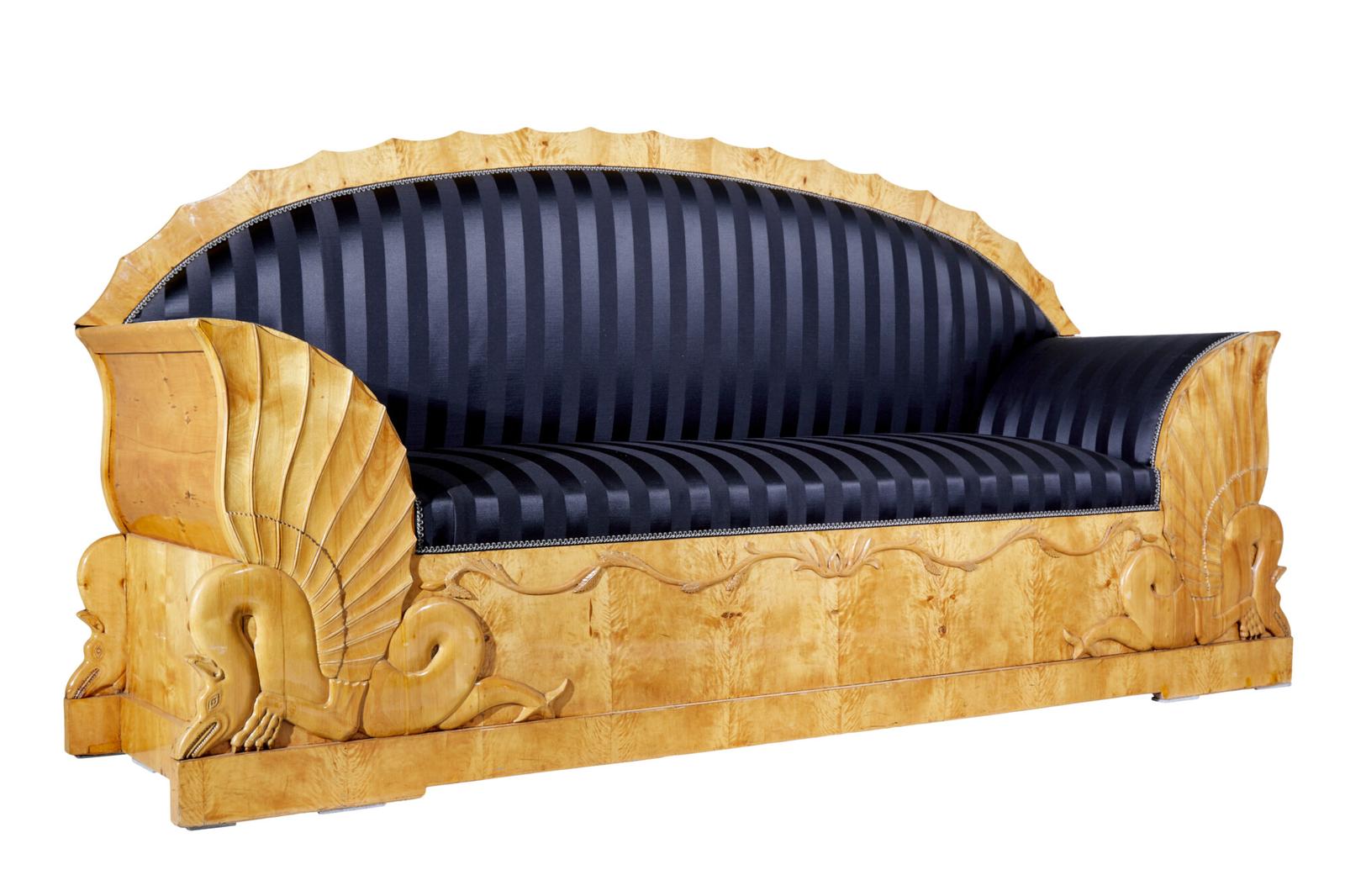 Impressive 19th Century Empire Carved Birch Sofa (1 of 12)