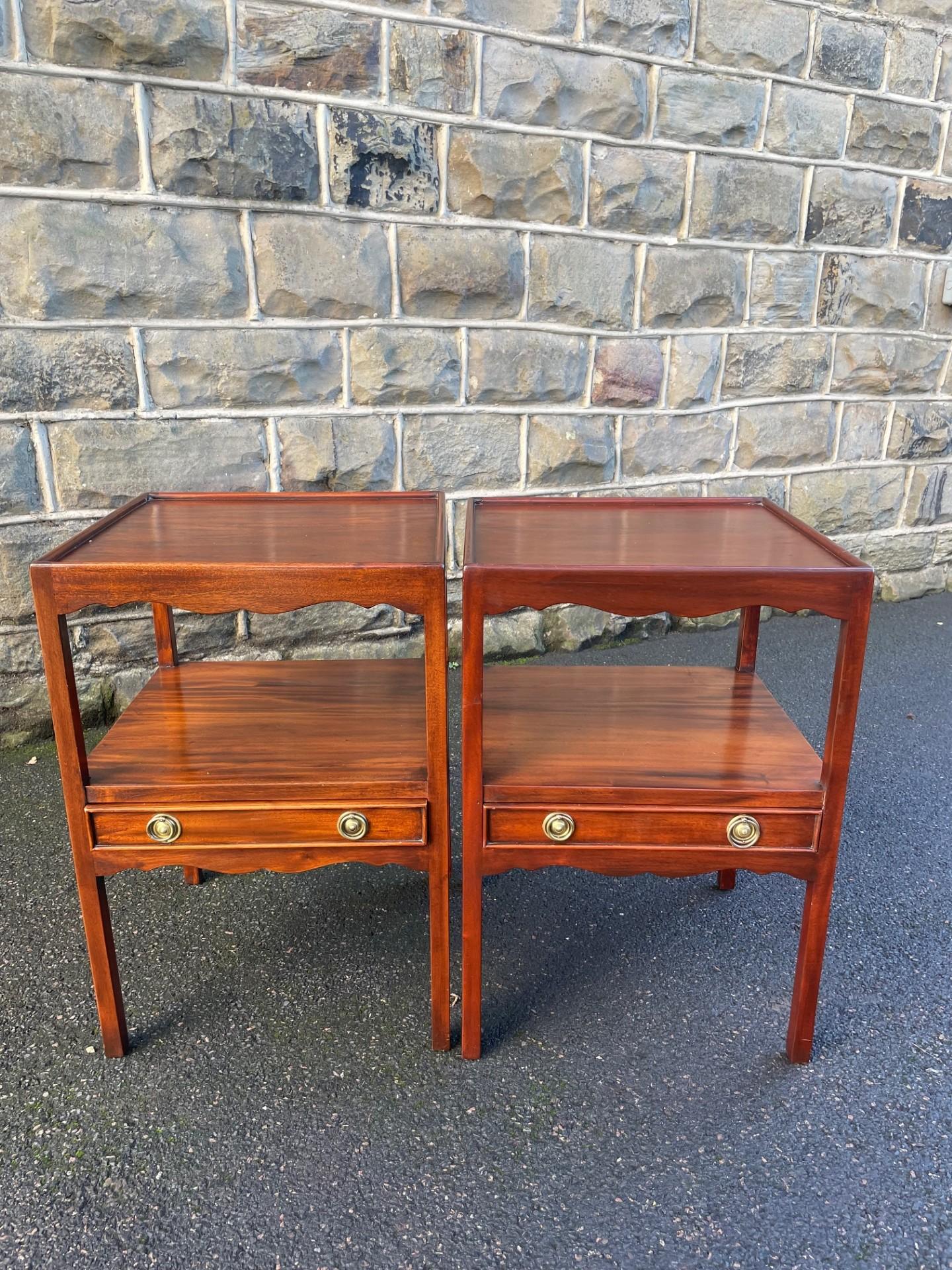 Pair of Antique Mahogany Bedside Tables (1 of 12)