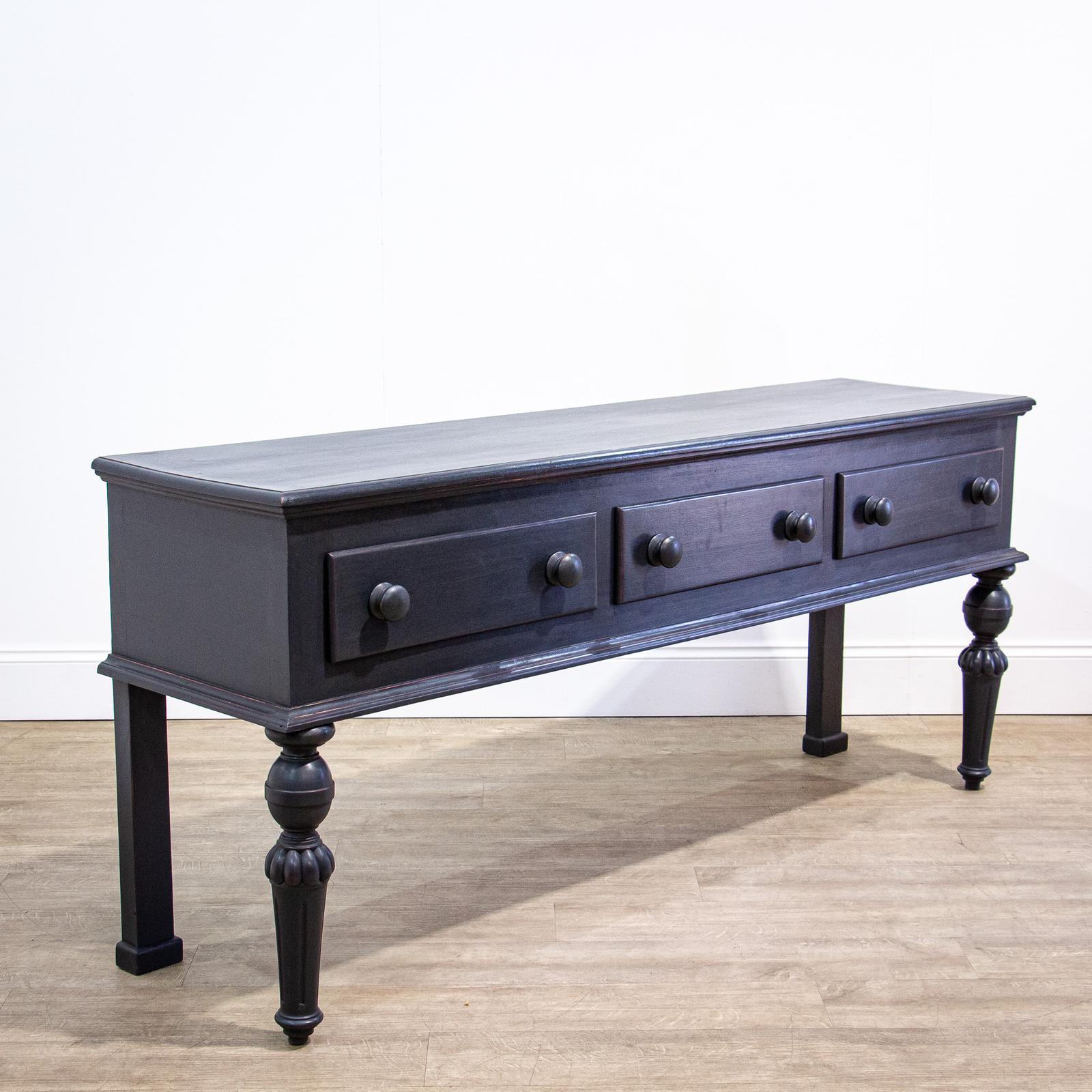 Painted Ebonised Victorian Console Table with Drawers (1 of 12) Painted Ebonised Victorian Console Table with Drawers (1 of 12)