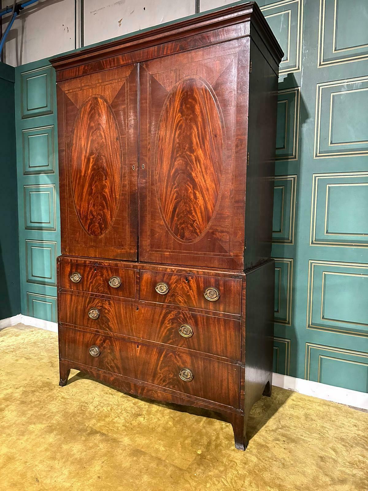 19th Century Mahogany Linen Press (1 of 16)