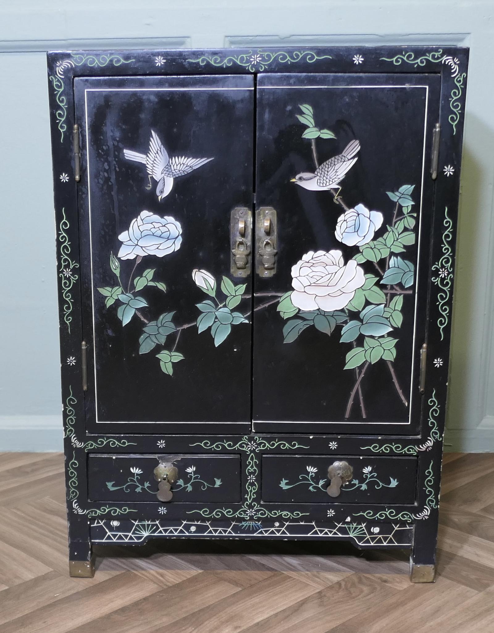 Black Chinoiserie Lacquer Cupboard (1 of 6)