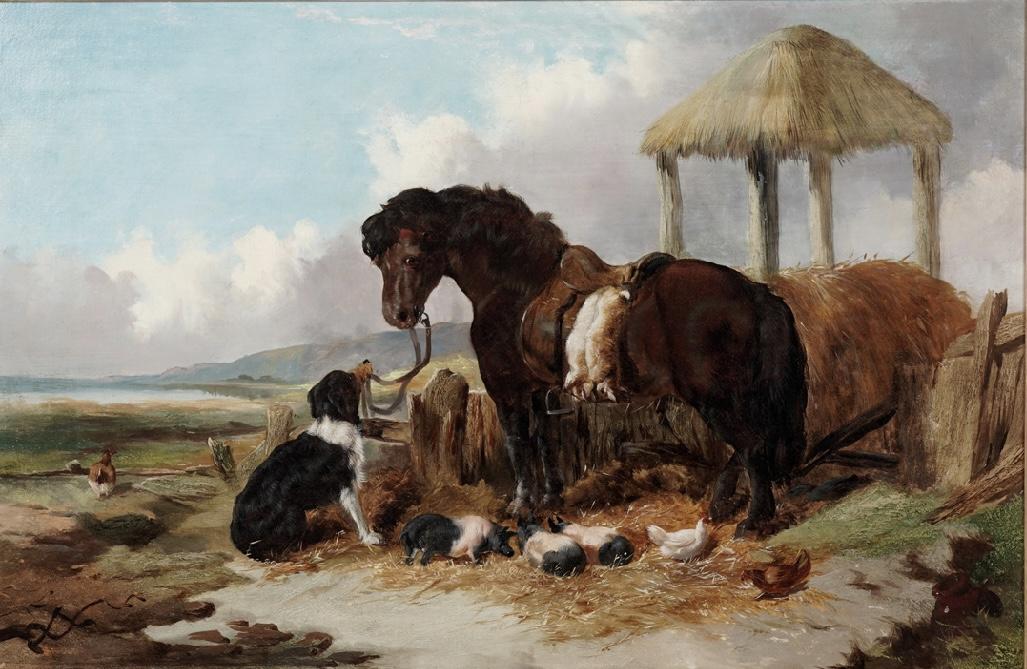 Circle of George Horlor Oil Painting - The Farmers Companions (1 of 4)