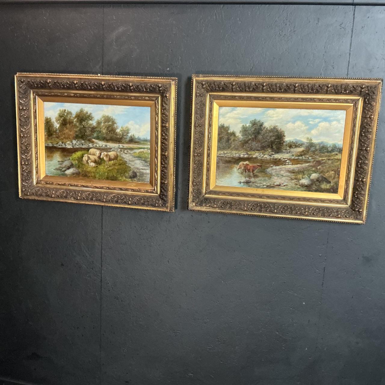 Pair of Victorian Oils on Canvas (1 of 6) Pair of Victorian Oils on Canvas (1 of 6)