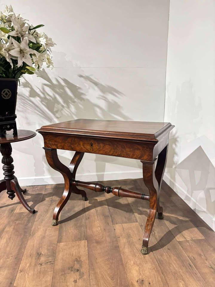 Antique Mahogany Writing Desk with Brass Claw Feet (1 of 18)