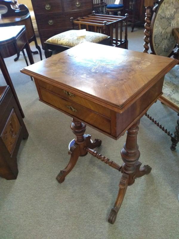 Victorian Burr Walnut Worktable with Fitted Interior (1 of 8) Victorian Burr Walnut Worktable with Fitted Interior (1 of 8)